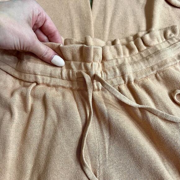 Lunya Cozy Cotton Silk Relaxed Pant Otium Tan Pink Heathered Drawstring M New - Picture 12 of 15